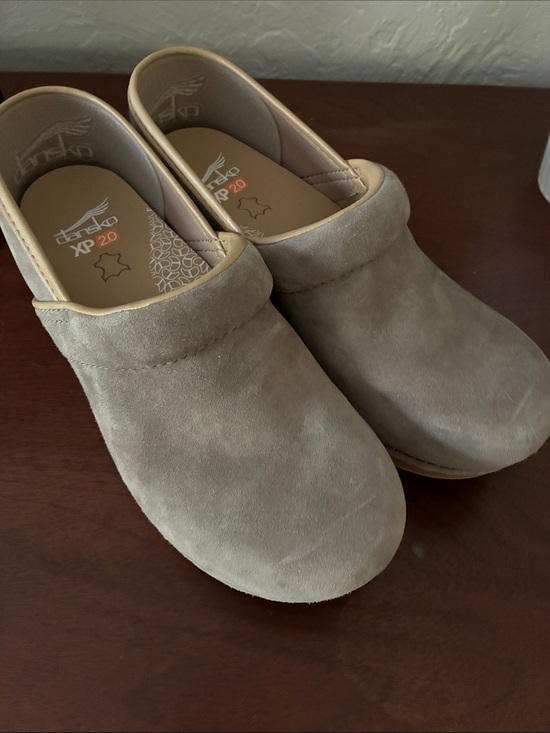 Dansko Shoes - Dansko Taupe Suede Clogs